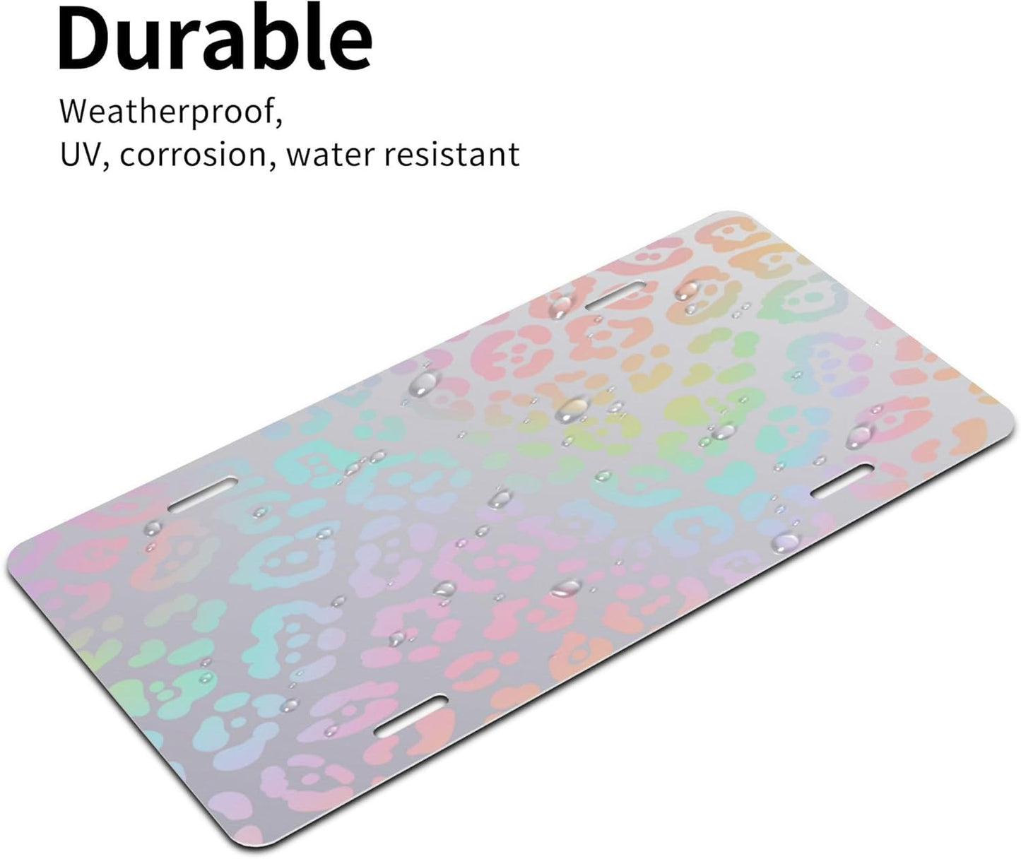 Custom License Plate Personalized Cheetah Leopard Funny Aluminum Front License Plates Decorative Rust-Free Metal Car Plate Covers for Women Men Car Tag Accessories fit Truck SUV Rv 12 X 6 in