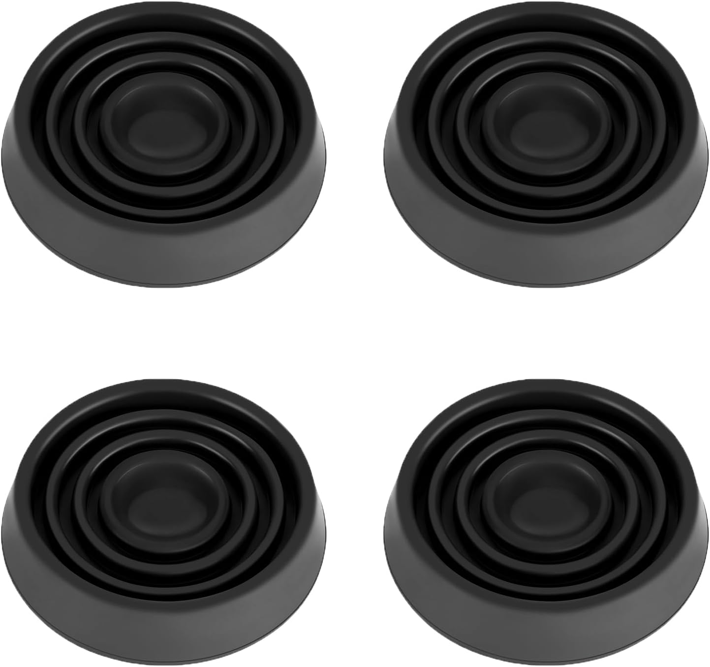 Furniture Coasters, 1.5X1.5 Rubber Caster Cups Non Slip Furniture Pads Non Skid Furnitures Grippers Anti Slide Floor Protector for Bed Couch Table Chair Stoppers - 4 Pack, Black