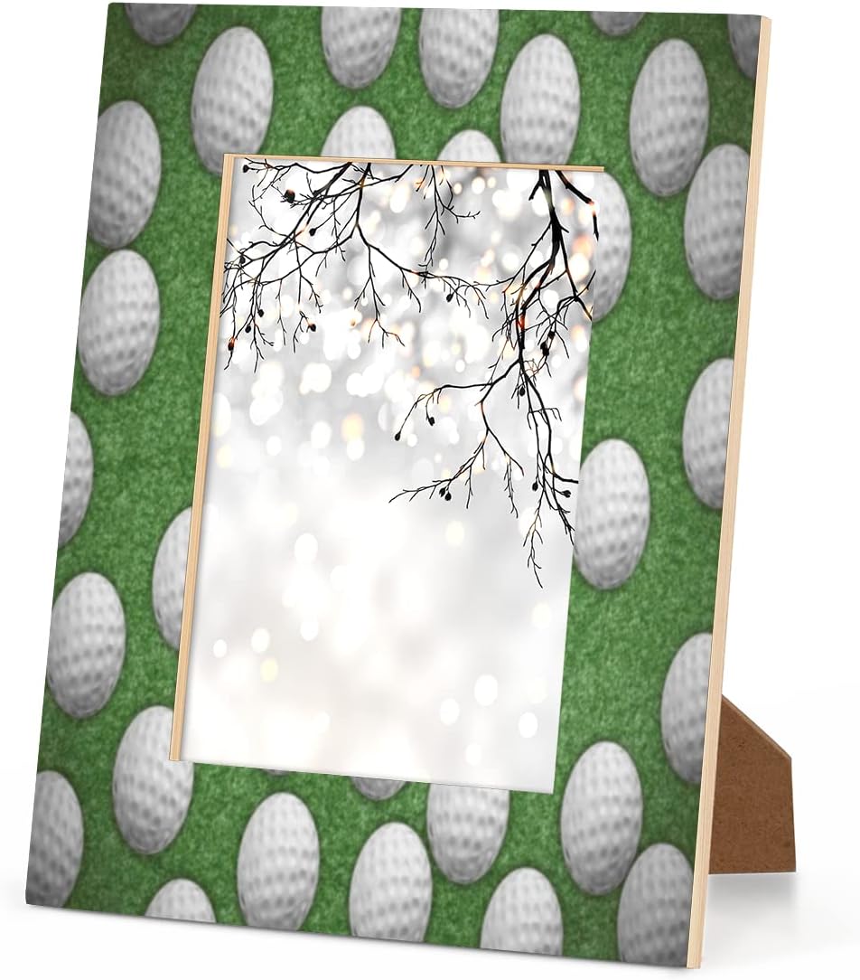 5x7 Picture Frame Golf Ball Hole Sport Photo Frame for Wall and Tabletop Display Wooden Photo Picture Frame Home Decor