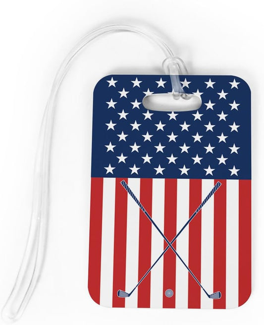 ChalkTalkSPORTS Golf Luggage & Bag Tag | USA Golfer | No Personalization on Back | Medium