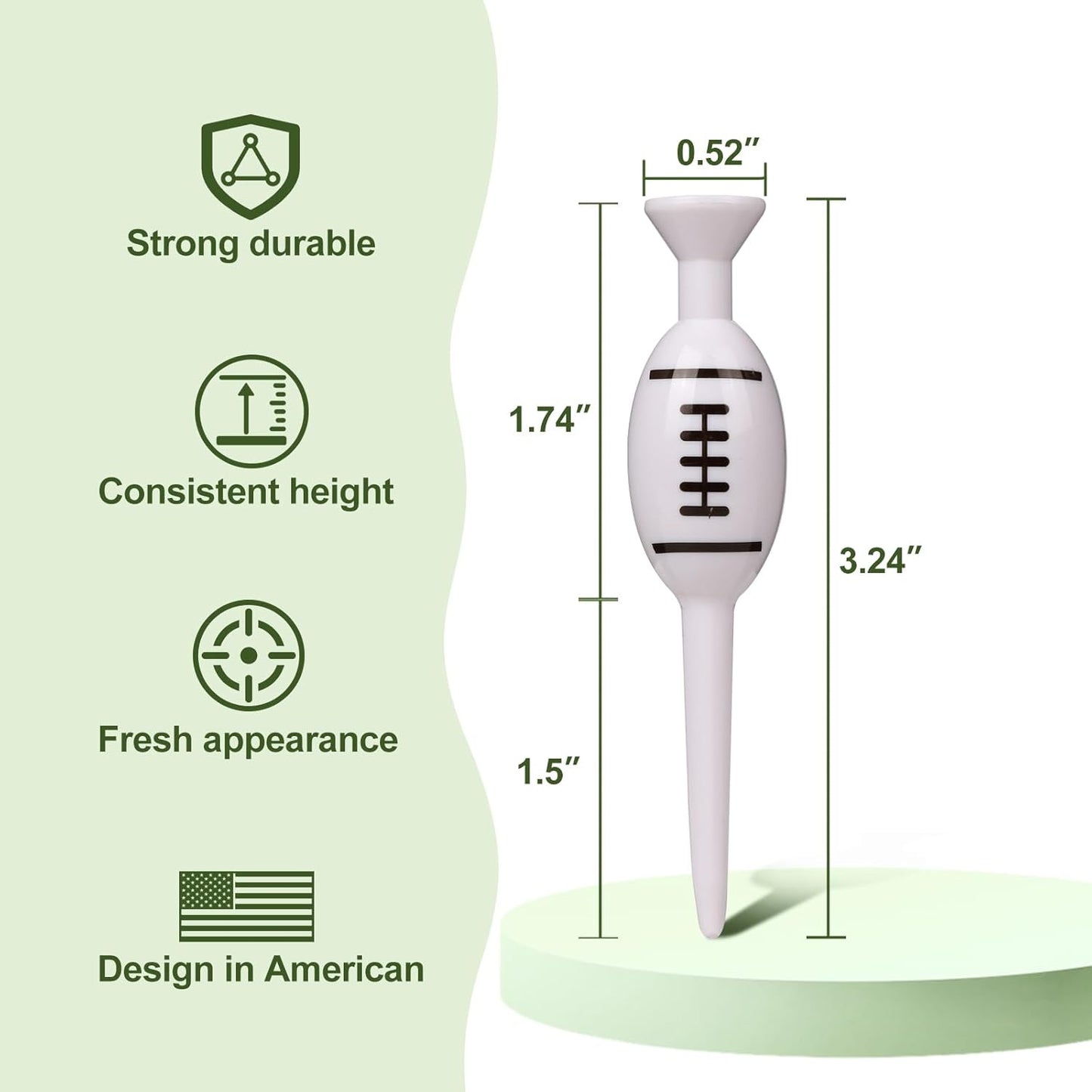 Plastic Golf Tees, Pack of 25, for Height Consistency, Excellent Durability and Stability Tees, Golf Gift for Men Women and Children, Golf Accessories