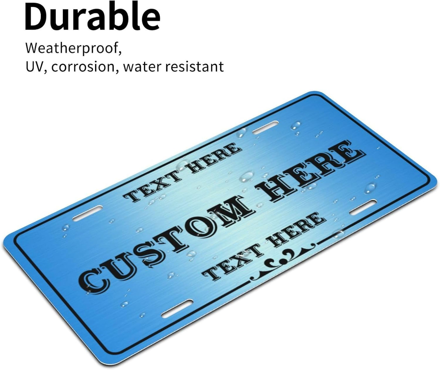 Custom Personalized Text Image Photo Design Customized Tag Aluminum License Plates for Front of Car 6x12 Inch-21