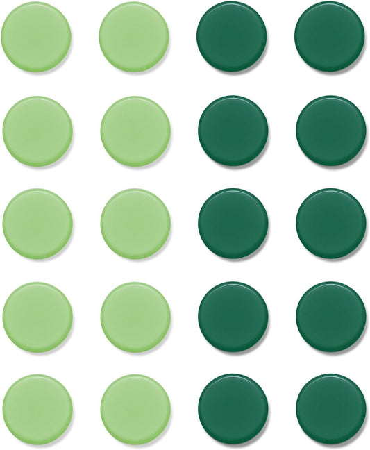 Qualsen Fridge Magnets, 20pcs Small Refrigerator Magnets for Whiteboard, Kids, Mini Cute Magnets for Locker, White Board, Kitchen, Office, Classroom (Green Tones)