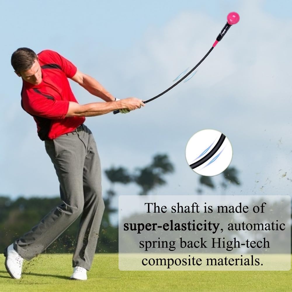 Golf Swing Trainer Aid 48"/40" Warm-Up Stick for Strength Flexibility Tempo Training Golf Practice Aid with Weighted Head Swing Corrector for Men Women