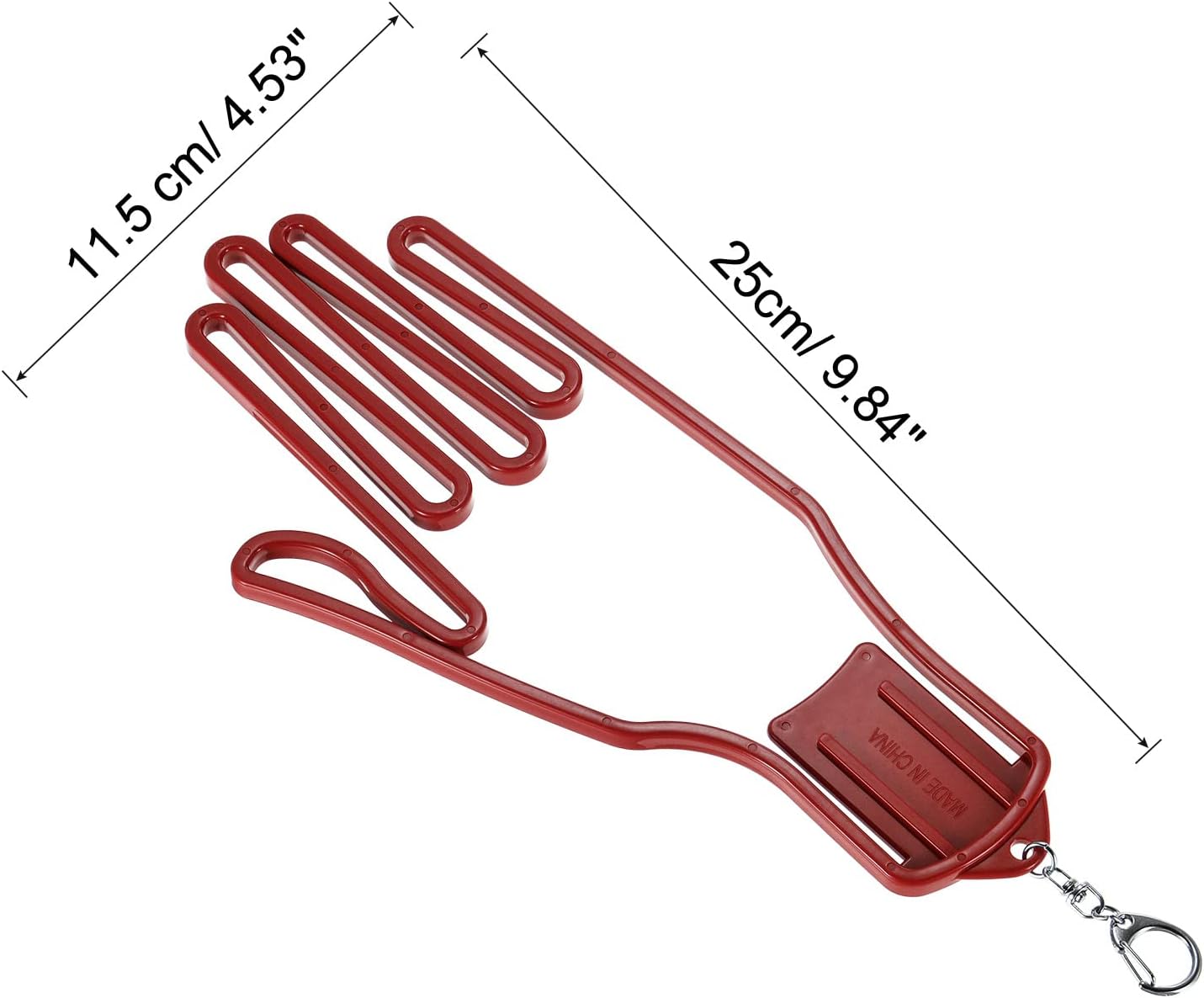 PATIKIL Golf Gloves Stretcher, 2 Pack Plastic Keeper Support Rack Holder Dryer Hanger Frame with Keychain Hook for Sports Gloves Maintenance, Red L Size