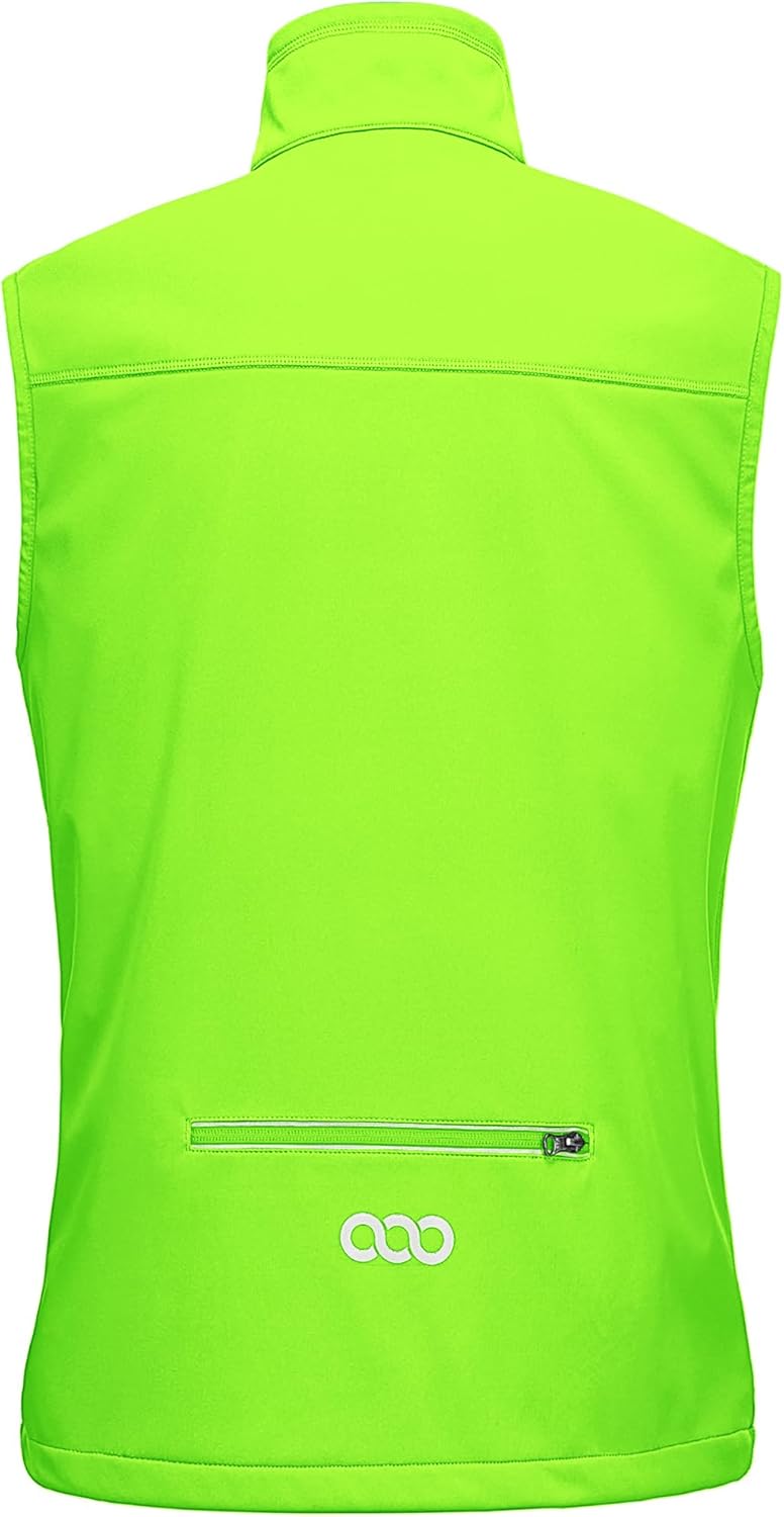 33,000ft Men's Windproof Lightweight Golf Vest Outerwear with Pockets, Softshell Sleeveless Jacket for Running Hiking Sports