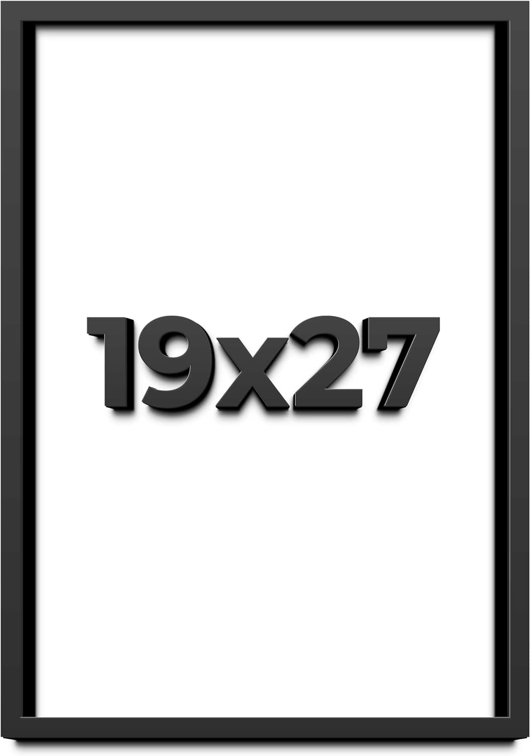 19x27 Shadow Box Black Solid Wood Display Frame with White Acid-Free Backing UV Acrylic & Hanging Hardware - with 3/4" Usable Depth