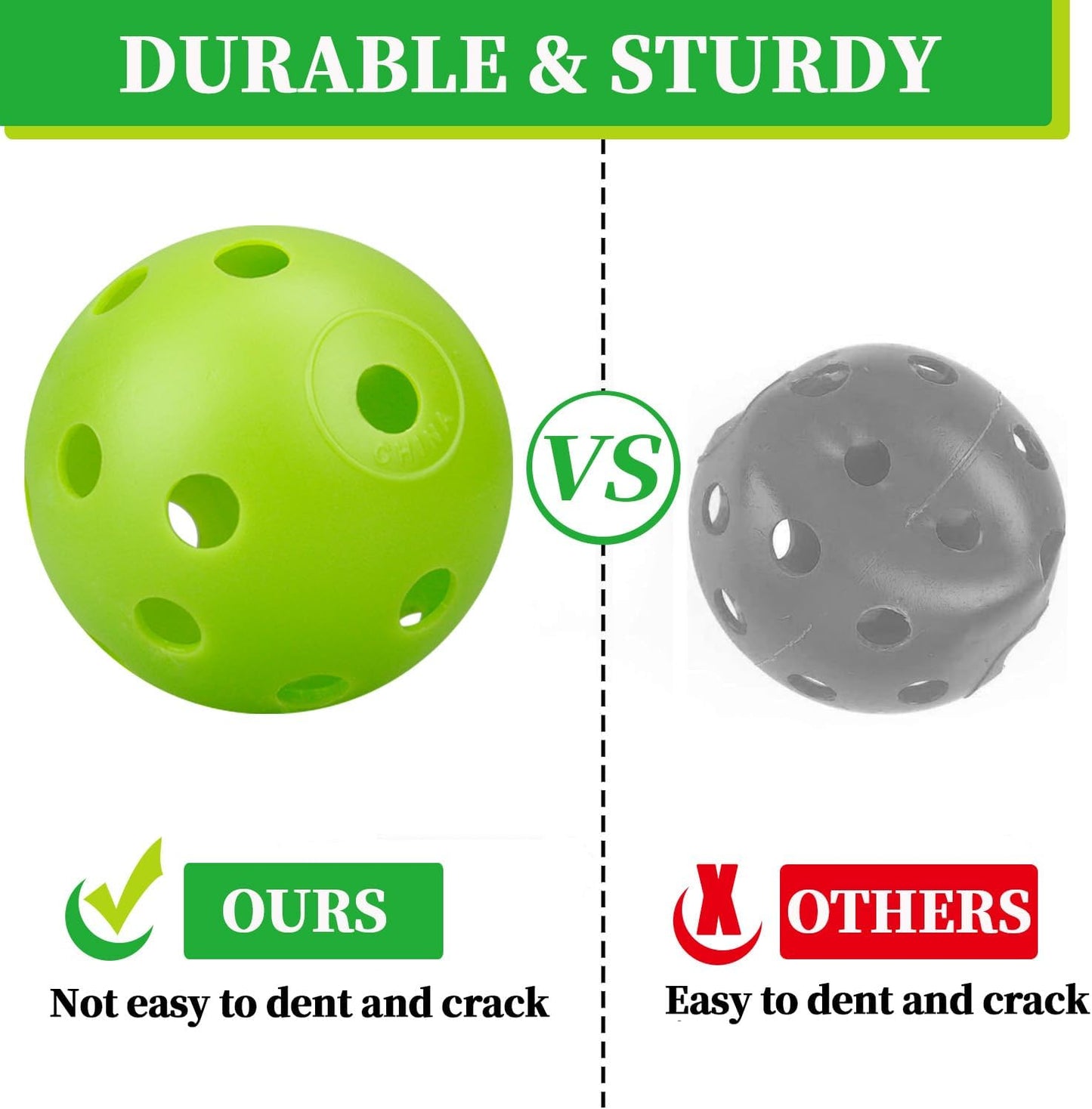 KOFULL 50 Pack Colored Golf Practice Ball, 40mm Hollow Sports Golf Training Balls Plastic Airflow Good for Your Pets(Multicolor)