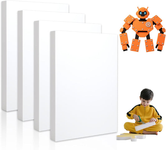 High Density XPS Foam Board,4 Pack 15.6x11.7x0.79in Polystyrene Craft Foam Sheets, Rigid and Easy to Shape,DIY Modeling Art Projects, Party Decoration, Foam Cosplay,Carve, Heat Insulation