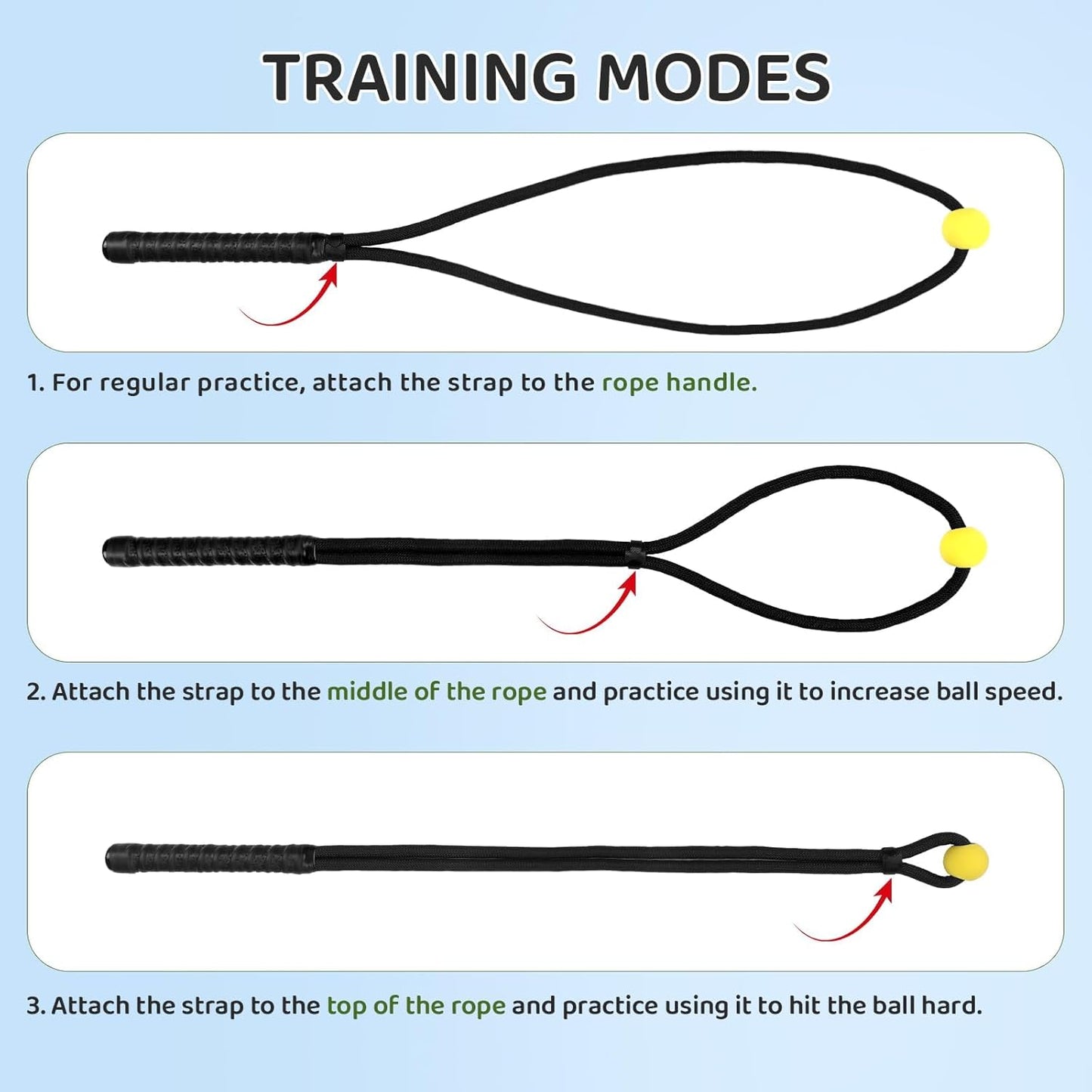 Golf Rope Swing Training Kit - Golf swing training aid, improves golfer's swing and main rhythm, golf gift for men's golfers, includes swing correction armband and rope trainer with weighted balls.