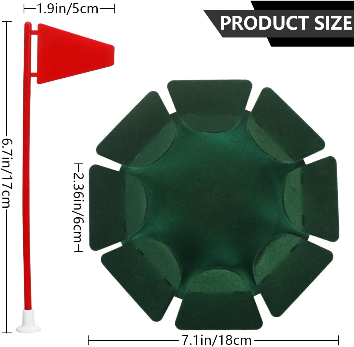 HOW TRUE 2 PCS All-Direction Golf Putting Cup Golf Practice Hole Cup Surface Flocking for Office Indoor Outdoor Practicing