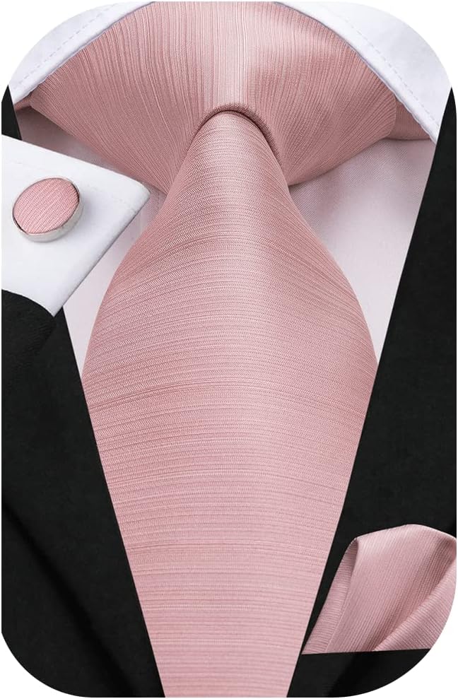 Dubulle Mens Paisley Striped Tie WOVEN Necktie for Men and Handkerchief Cufflinks Set Wedding Formal Business