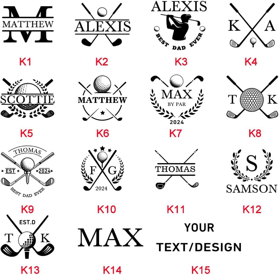 CALLIE Personalized Golf Ball & Tee Holder - Custom Name on Leather Golf Pouch with Belt Clip, Gifts for Golfers