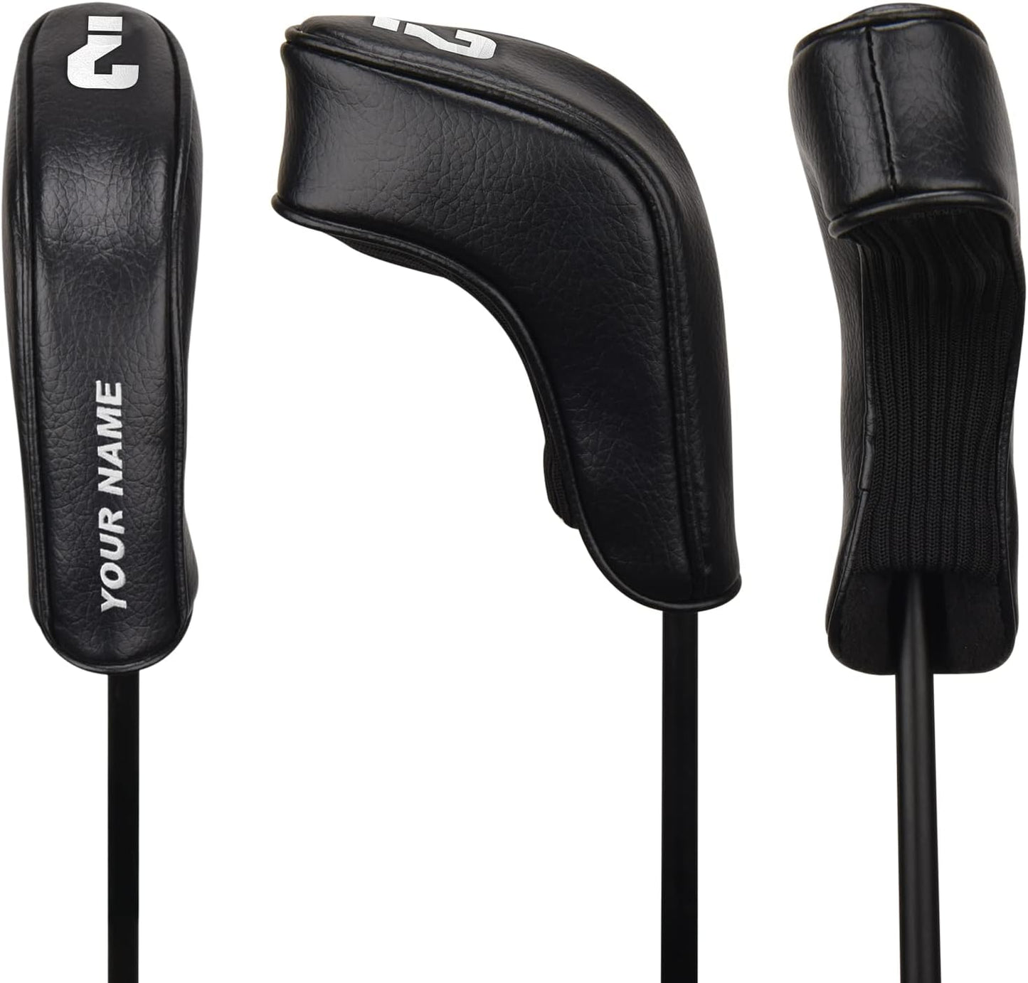 BIG TEETH Golf Hybrid Iron Head Cover 9Pcs, Long Hybrids Iron Covers Head Covers Set, Golf Club Covers W/Big NO. Fits for Cleveland Launcher Cobra T Rail Hybrid Irons