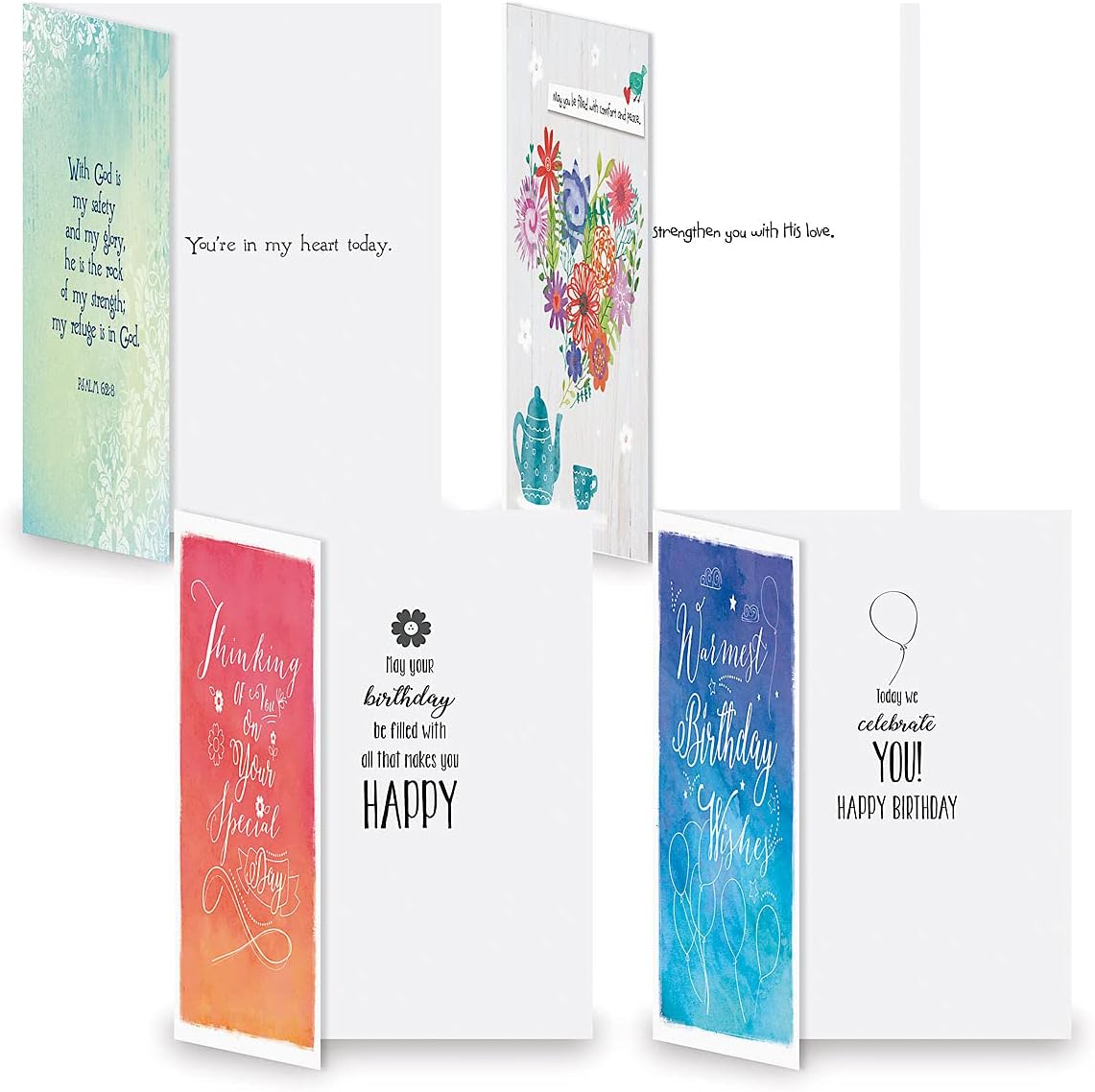 Current Faith All Occasion Value Pack - 20 Cards With Envelopes, Celebration, Get Well, Sympathy, Birthday, Anniversary & Thinking of You Variety, Large 5" x 7" Assortment, 20 Design Set