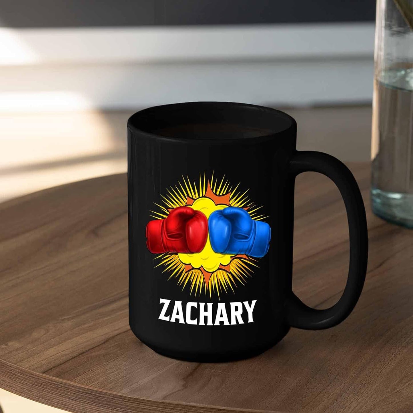 Personalized Boxing Coffee Mugs Cups Gifts For Men Women Fans Team Boxing, Customized Boxer Boxing Gloves Coffee Cup With Name, Boxing Gloves Black Ceramic Mug Gift, Boxer Boxing Tea Mug 11 Oz 15 Oz