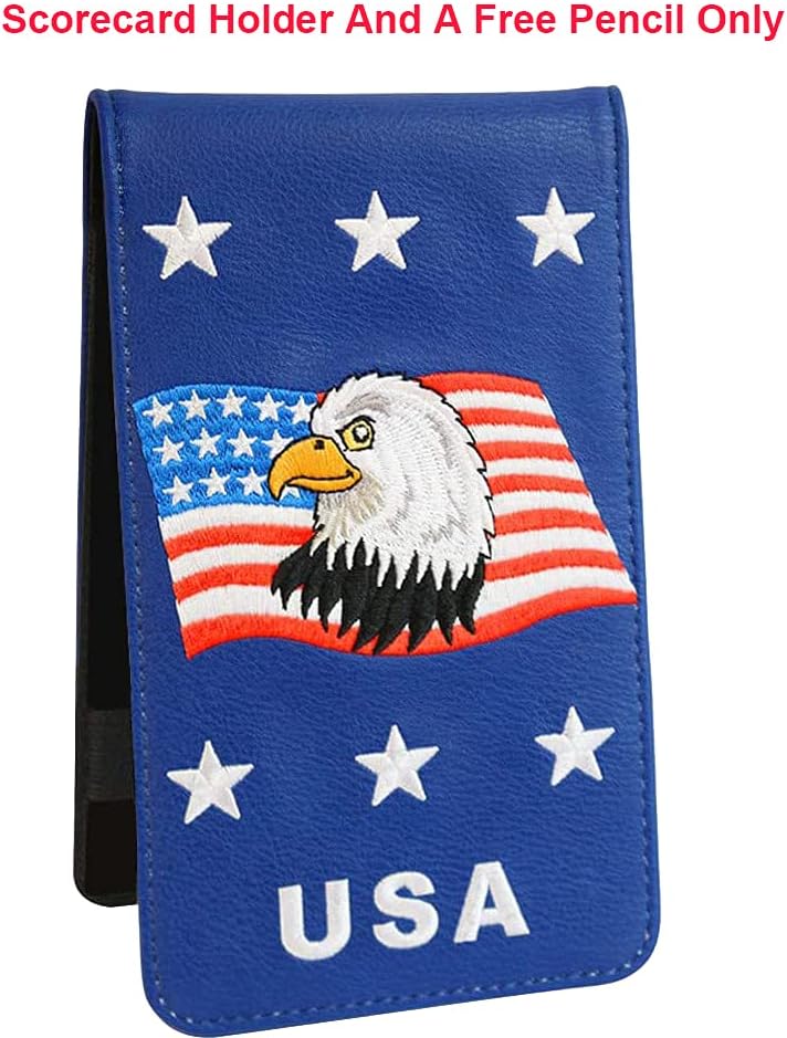 Golf Scorecard Holder Yardage Book Cover with Golf Ball Marker and A Free Pencil 4.5 × 7.5 inches Multi-Color