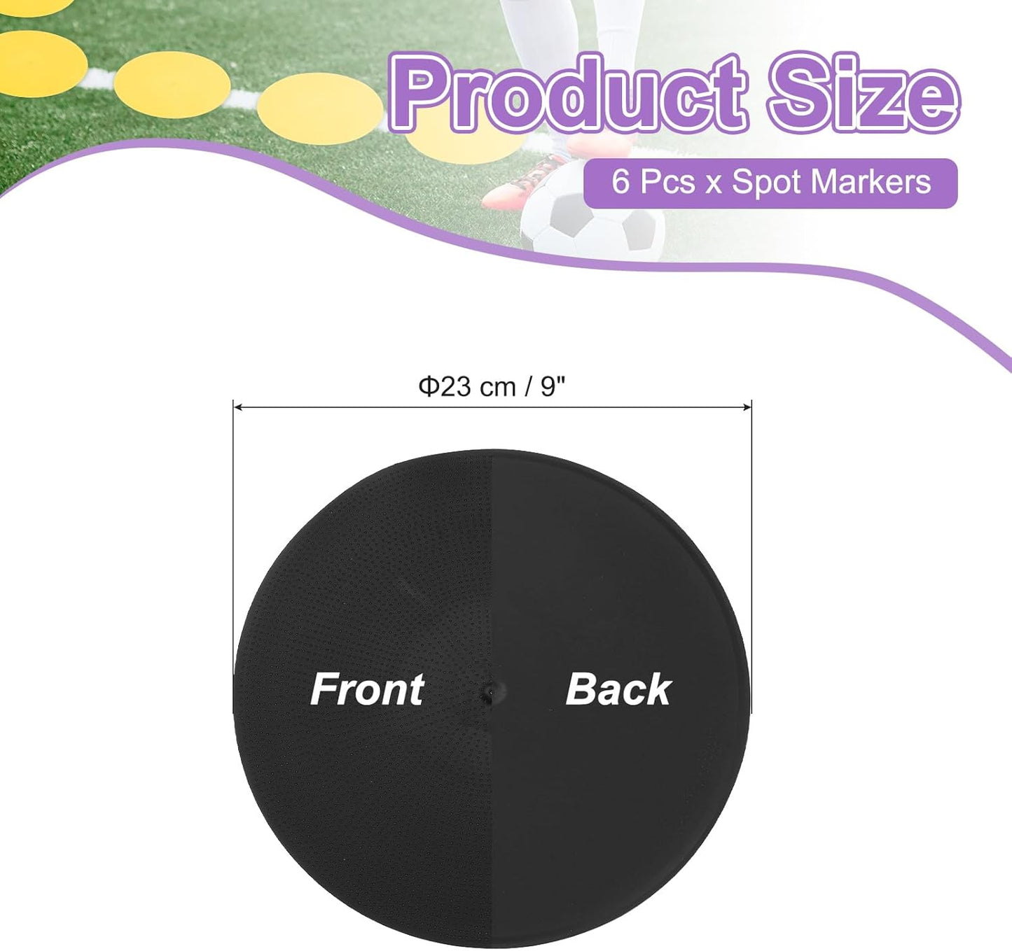 PATIKIL Spot Markers, Non-Slip Floor Dots Agility Markers Flat Field Cones Poly Dots for Gym PE Speed Training Dance Soccer Basketball Sports