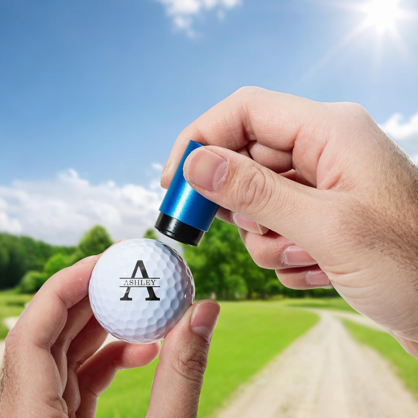 STAMTECH Custom Golf Ball Stamp - Personalized Golf Ball Stamp Markers with Monogram to Indentify Golf Balls, Add a Personal Touch to Your Golf Game(Red)