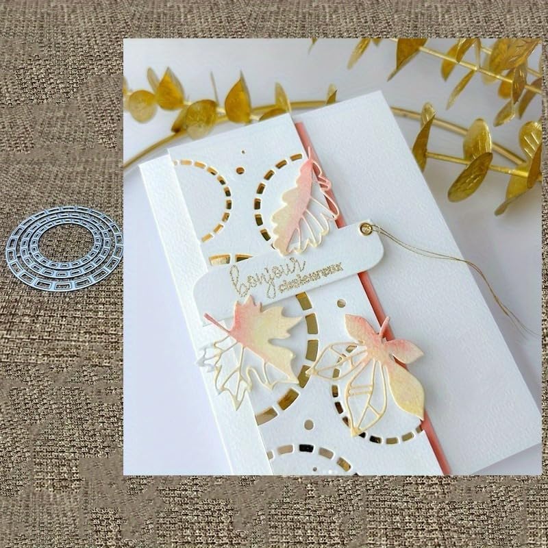 Lapoo Geometric Cutting Die for Scrapbooking - Durable, Cut Stencils for DIY Scrapbook Photo Album Decorative Paper Card, Card Making Supplies (Three Hollowed-Out Rings 2.8 x 2.8 in)