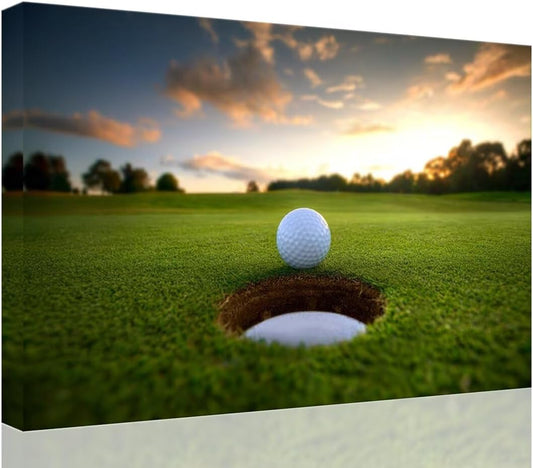 chenchenArt Golf Wall Art for Living Room Bedroom Home Decorations Golf Ball Picture Poster Canvas Prints Modern Artwork Framed Ready to Hang(24''H x 36''W)