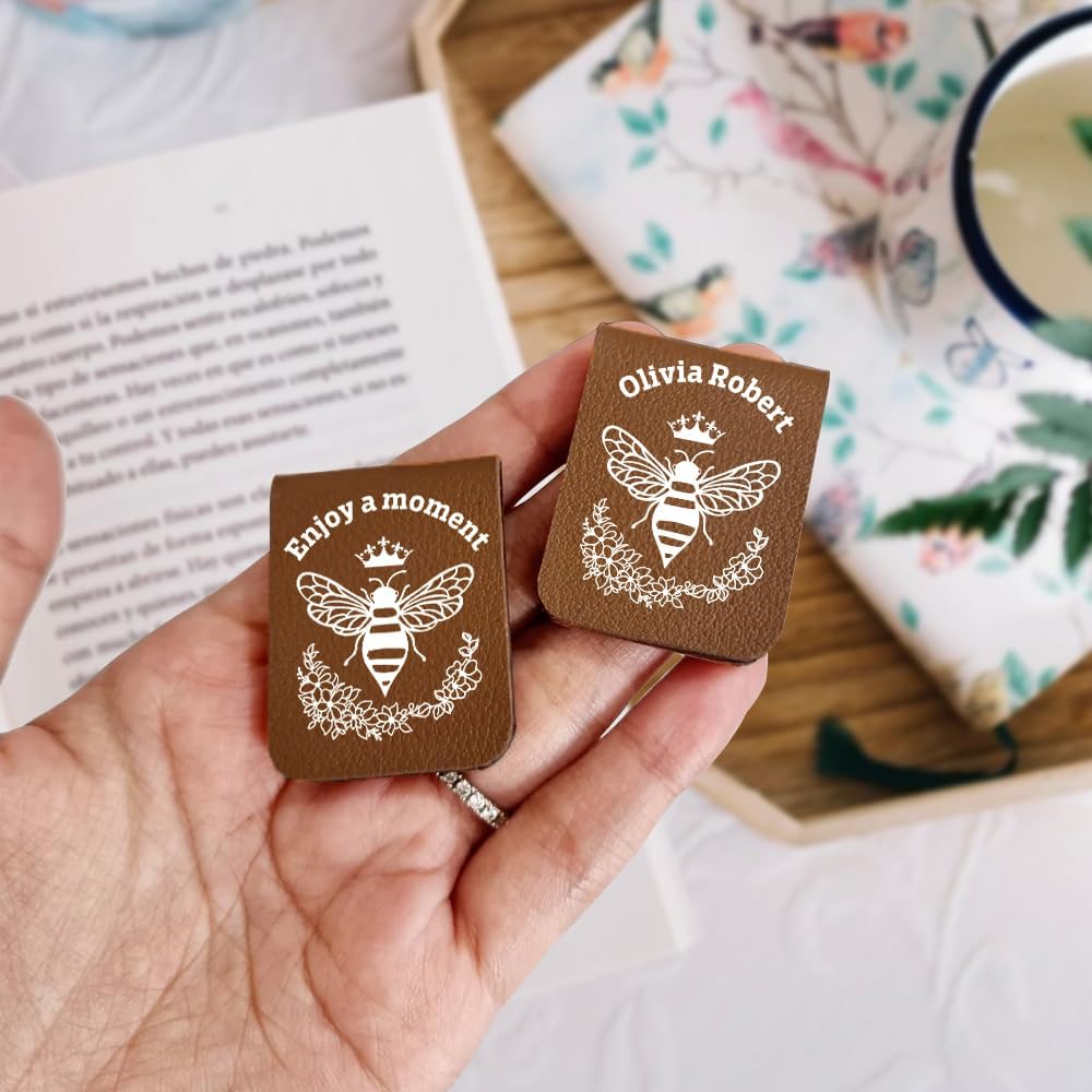 CALLIE Personalized Magnetic Bookmark Clip – Custom Name Reading Gifts for Book Lovers, Birthday Teacher's Day Christmas for Bookworm Gifts (Bee)