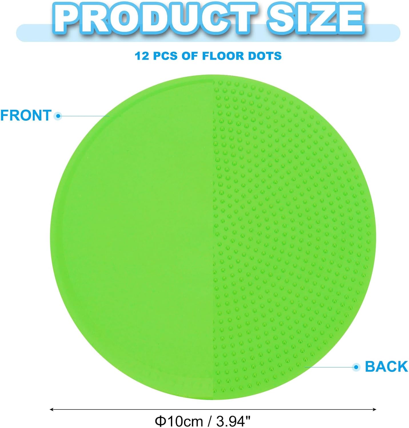 PATIKIL 4 Inch Poly Spot Markers, 12Pcs Non Slip Rubber Floor Dots with Storage Bag Flat Agility Cones for Sports Training Basketball Football