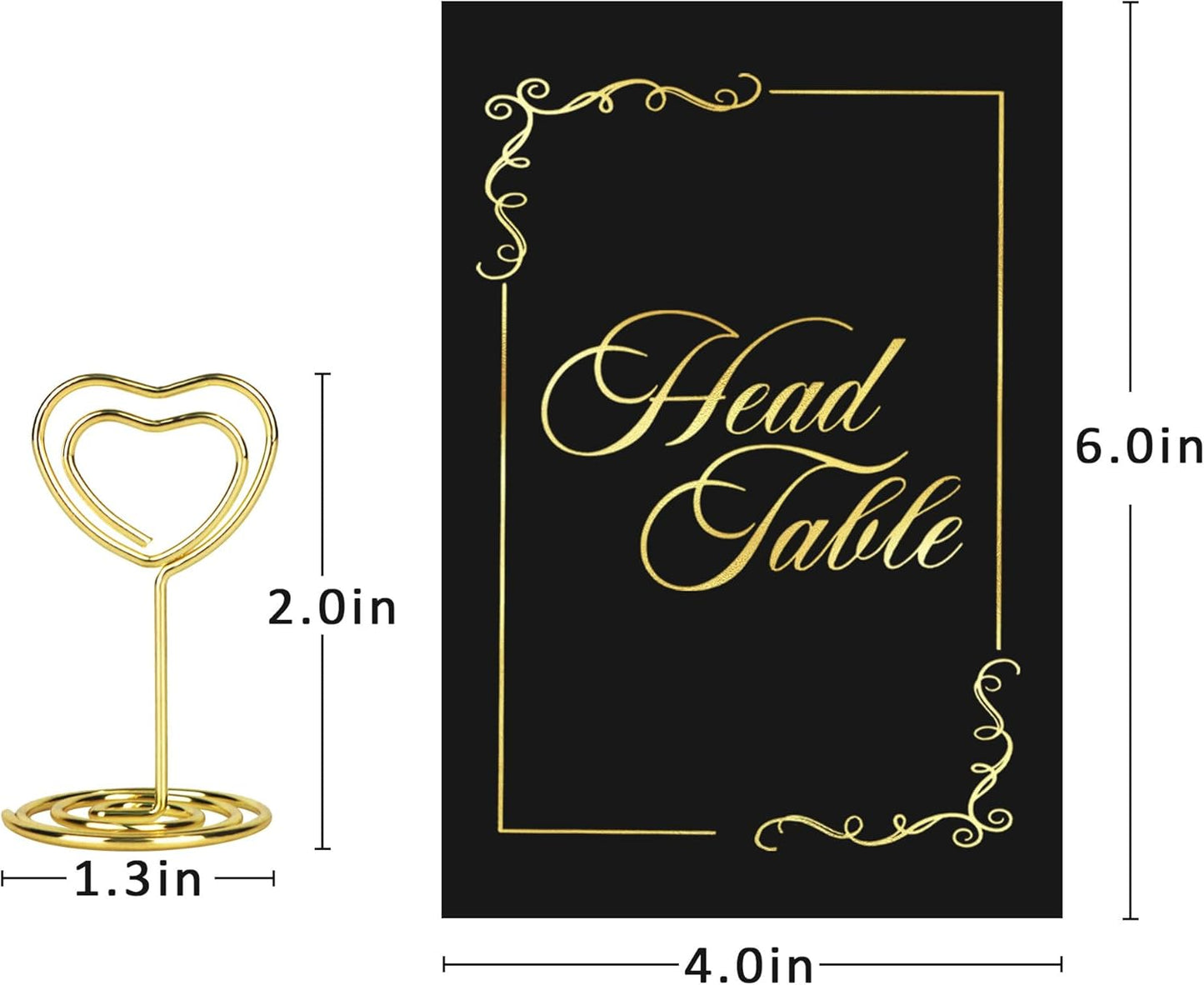 JOYIT 31 Sets Wedding Table Number Holders, Black Gold, Metal, Rectangular Pedestal, 4" x 6" Cards, Versatile Table Number & Place Card Holders