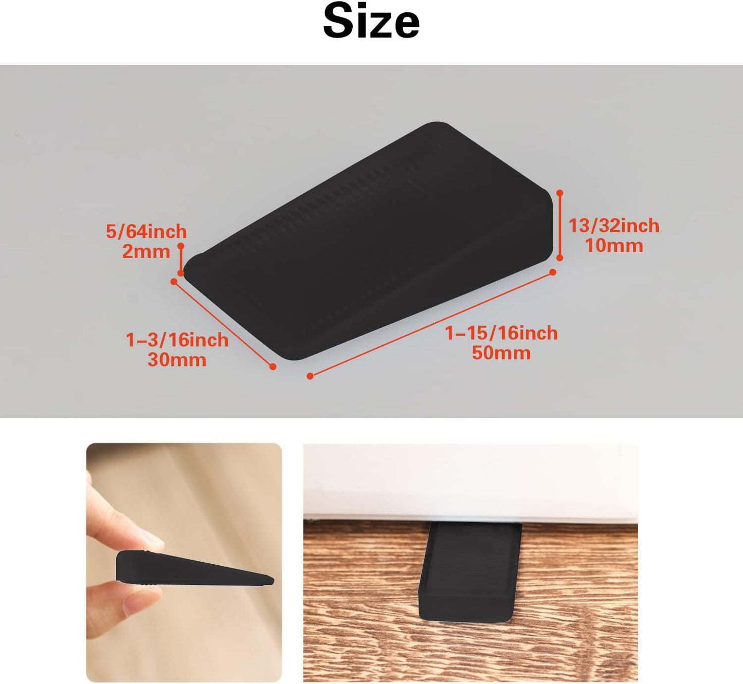 8 Pcs Black Shims, Shims for Leveling Furniture, Trimmable Hard Wedges Table Shims, Plastic Wedge Toilet Shim, Furniture Leveler Wedges, Rubber Texture, Perfect for Level Uneven Doors, Floors