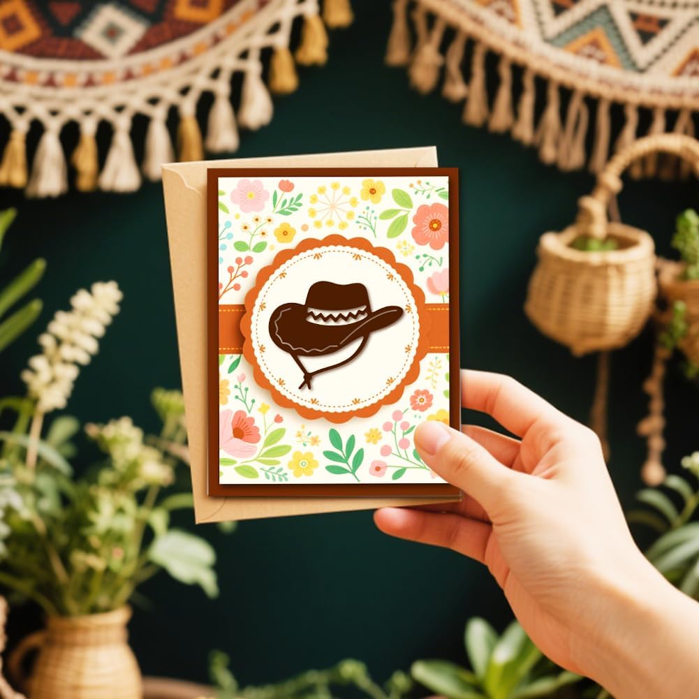 MAYJOYDIY Hat Theme Metal Die Cuts Cowboy Hat Magic Hats Cutting Dies Glasses Moustache Tie Embossing Stencils Scrapbooking Tool for DIY Scrapbooking Craft Card Making Album Gift Decor