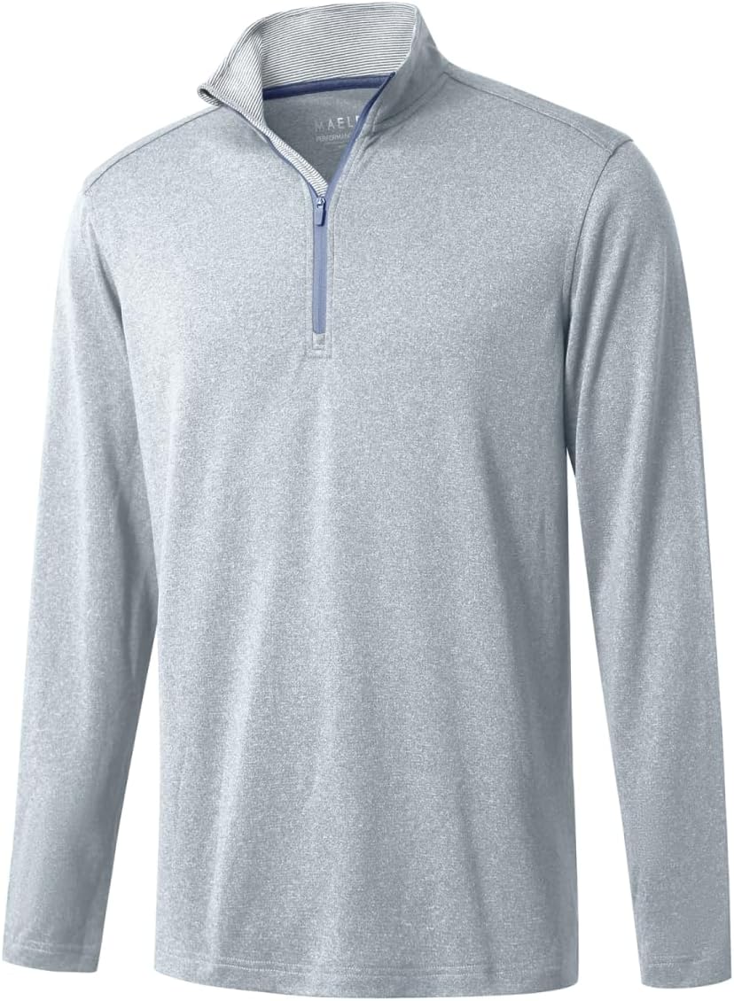 M MAELREG Quarter Zip Golf Pullover Men Dry Fit Long Sleeve Performance Wicking Mock Neck 1/4 Zip Pullover Mens Sweatshirt