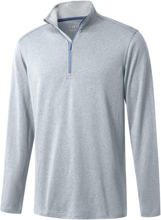 M MAELREG Quarter Zip Golf Pullover Men Dry Fit Long Sleeve Performance Wicking Mock Neck 1/4 Zip Pullover Mens Sweatshirt