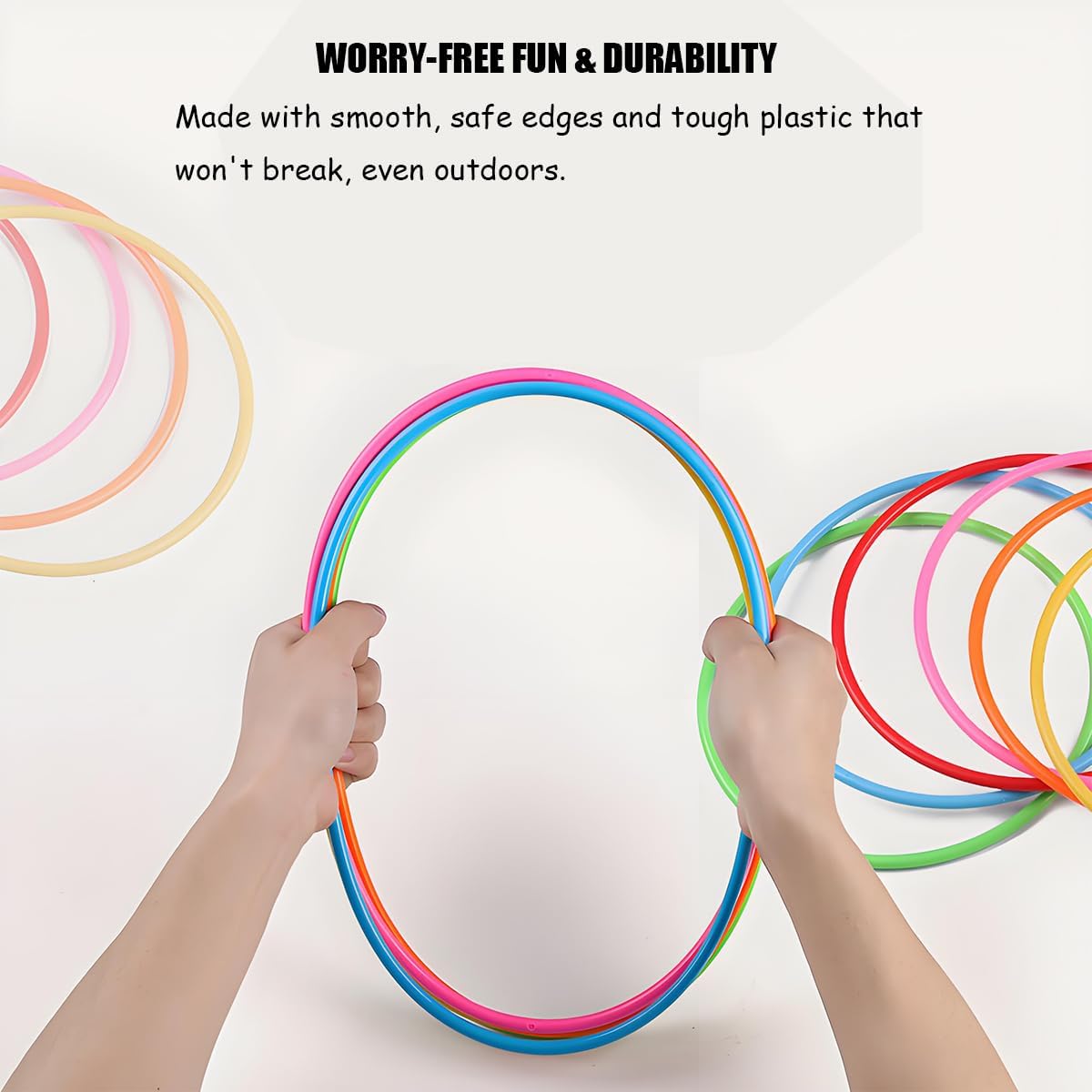 12 Pcs Colorful Plastic Ring Toss Outdoor Activity Games for Sports Practice Speed Agility Training, Random Colors
