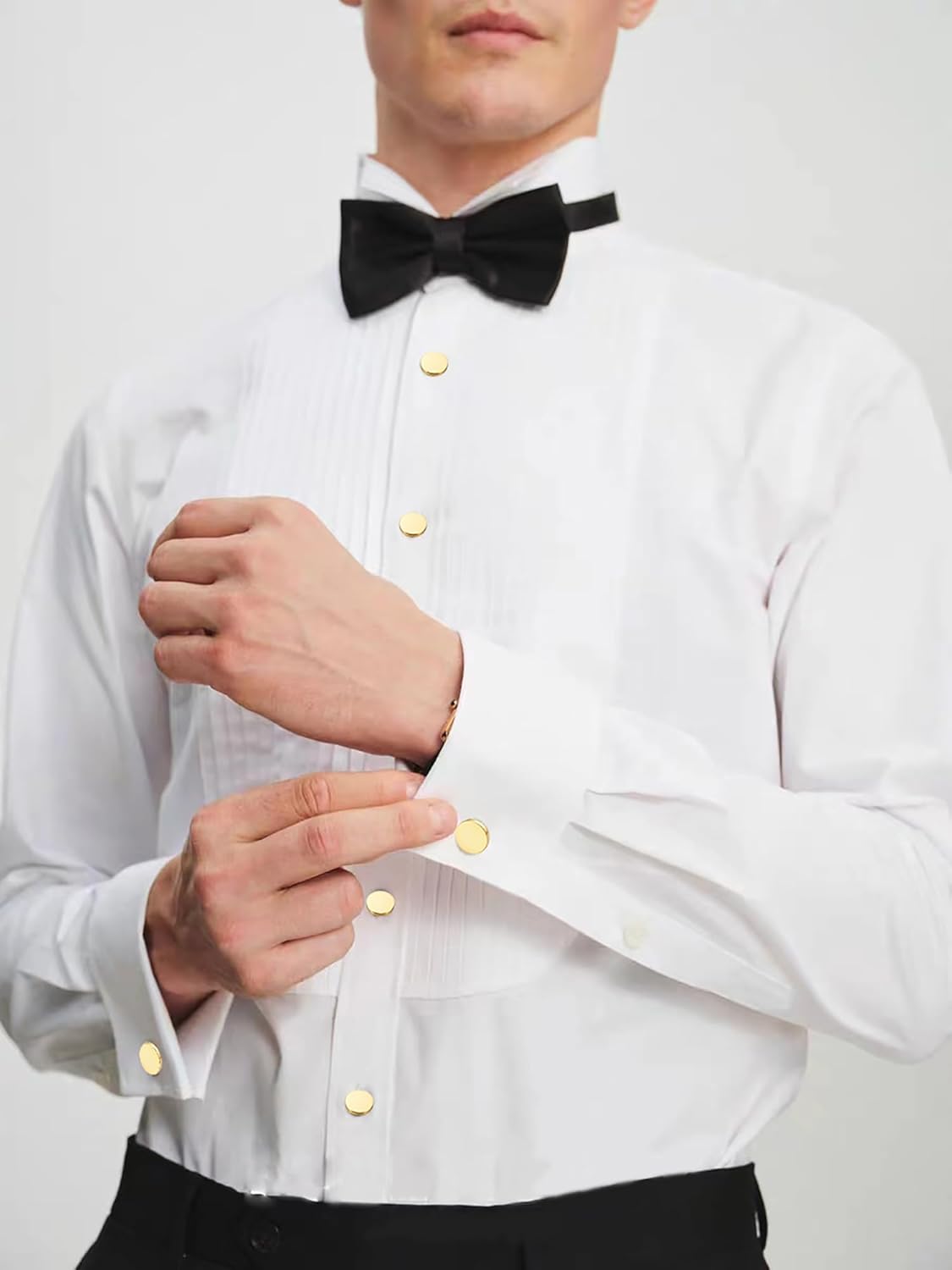 Cufflinks for Men and Tuxedo Shirt Studs Set with Gift Box Stainless Steel Cuff links