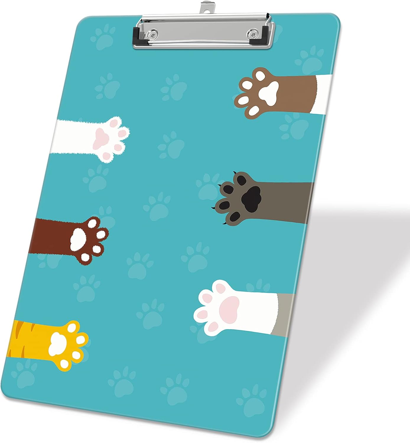 Plastic A4 Clipboards, Cute Clip Board Stardard Letter Size 9 x 12.5 in, Office Decorative for Students Women Men and Kids, Cat Claw