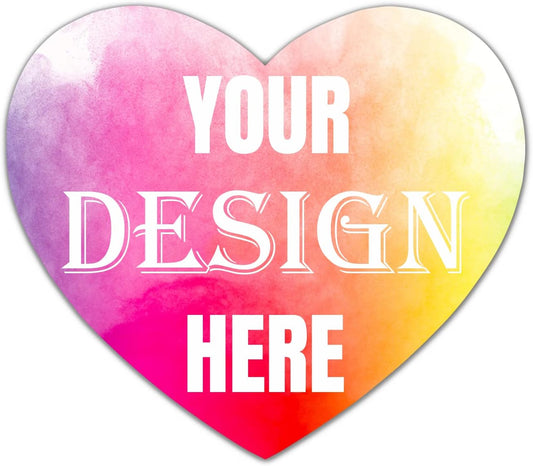 100-500 Custom Stickers Personalized Labels, Customized Stickers with Any Image Logo and Text. Custom Stickers for Business LogoThank You Labels,etc. (Heart, 2.5 Inch)