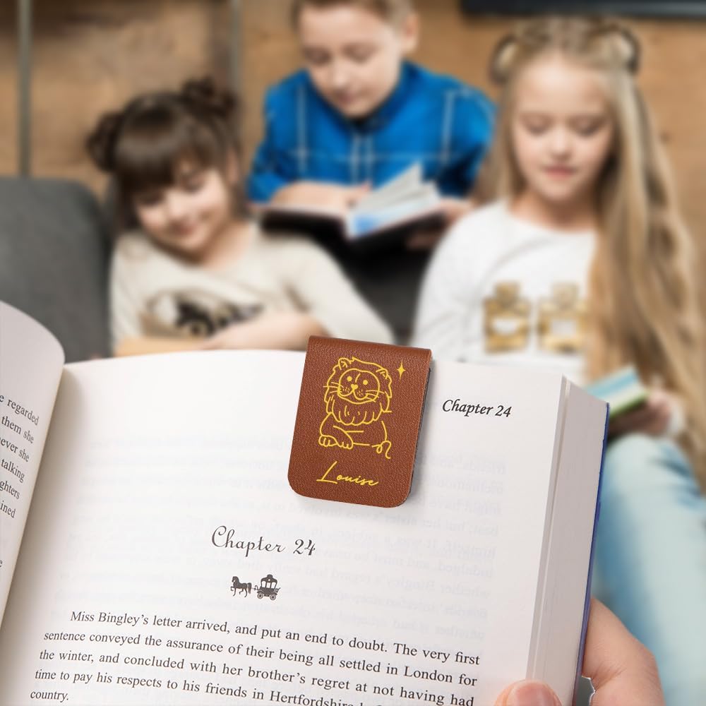 CALLIE Personalized Magnetic Bookmark Clip – Custom Name Reading Gifts for Book Lovers, Birthday Teacher's Day Christmas for Bookworm Gifts (Cute Zodiac Sign)