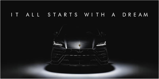 Motivational Wall Art for Office, Super Car Art Canvas, Inspirational Automotive Decor for Lamborghini Urus Sportscar Lovers, Motivational Wall Decor for Home, Car Poster (20" x 40" in)