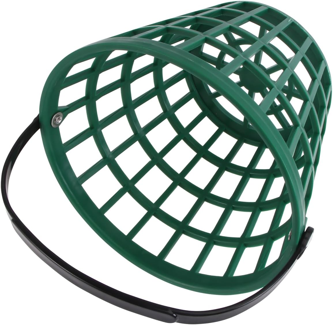Plastic Golf Ball Basket,Unbreakable Bucket Golfball Clubs with Handle,Golfballs Holder Container for Pong Storage Basket Holds 50 Balls, Green