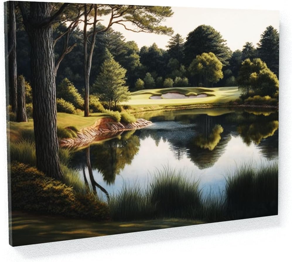 Sense Canvas Golf Realistic Course 10 Canvas Art - Home Decor Wall Art Print Poster Painting X-Large 48x36 / 0.75"