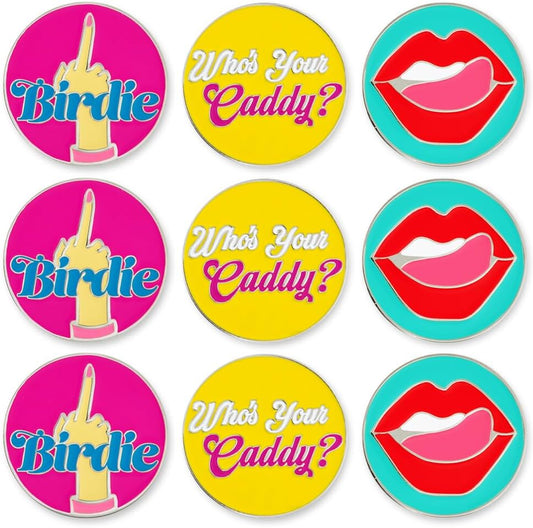 PinMart’s Mix Bundle Pack of 9 Golf Ball Markers - Golf Accessories for Men and Women – United States Eagle and American Flag Magnetic Ball Markers Set of 9