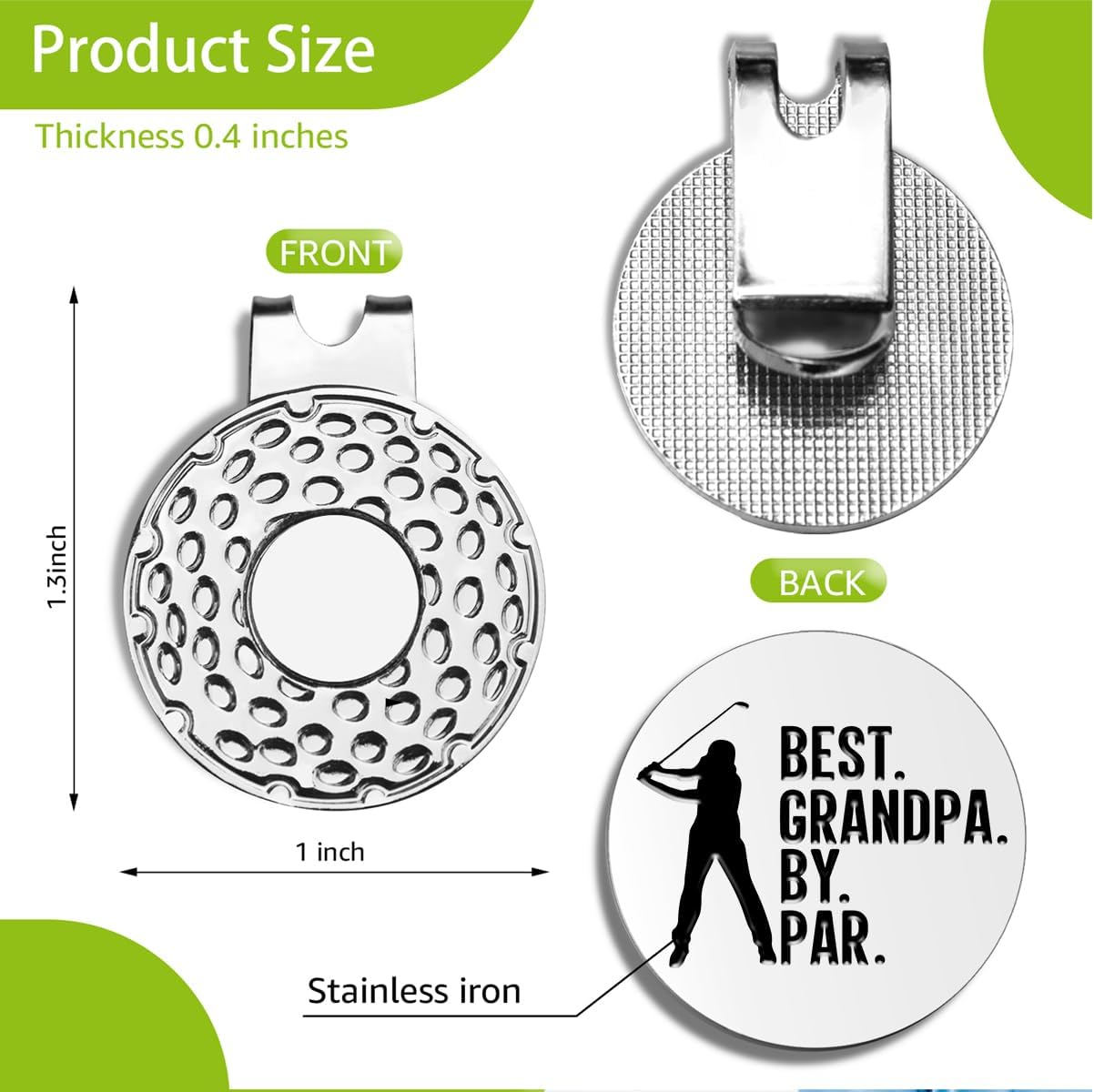 Best Dad by Par Golf Ball Markers, Men's Golf Accessories, Birthday Retirement Golf Gifts for Dad Husband Grandpa