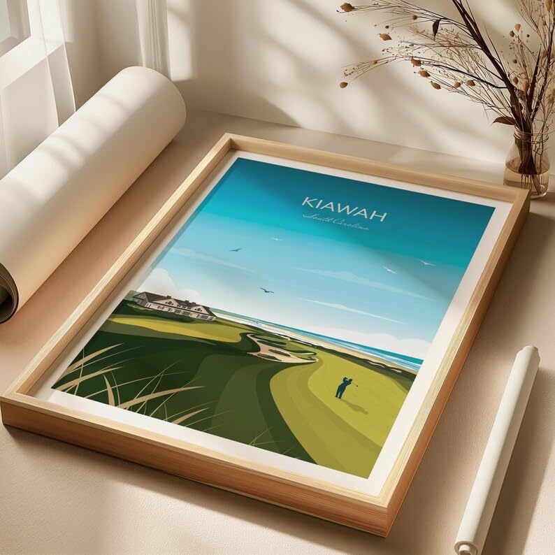 Golf Print Kiawah Island - US PGA Championship - Ocean Course Clubhouse, Kiawah Island Golf Poster, South Carolina Golf Course Art, Ocean Course Print (Unframed) (24x36)