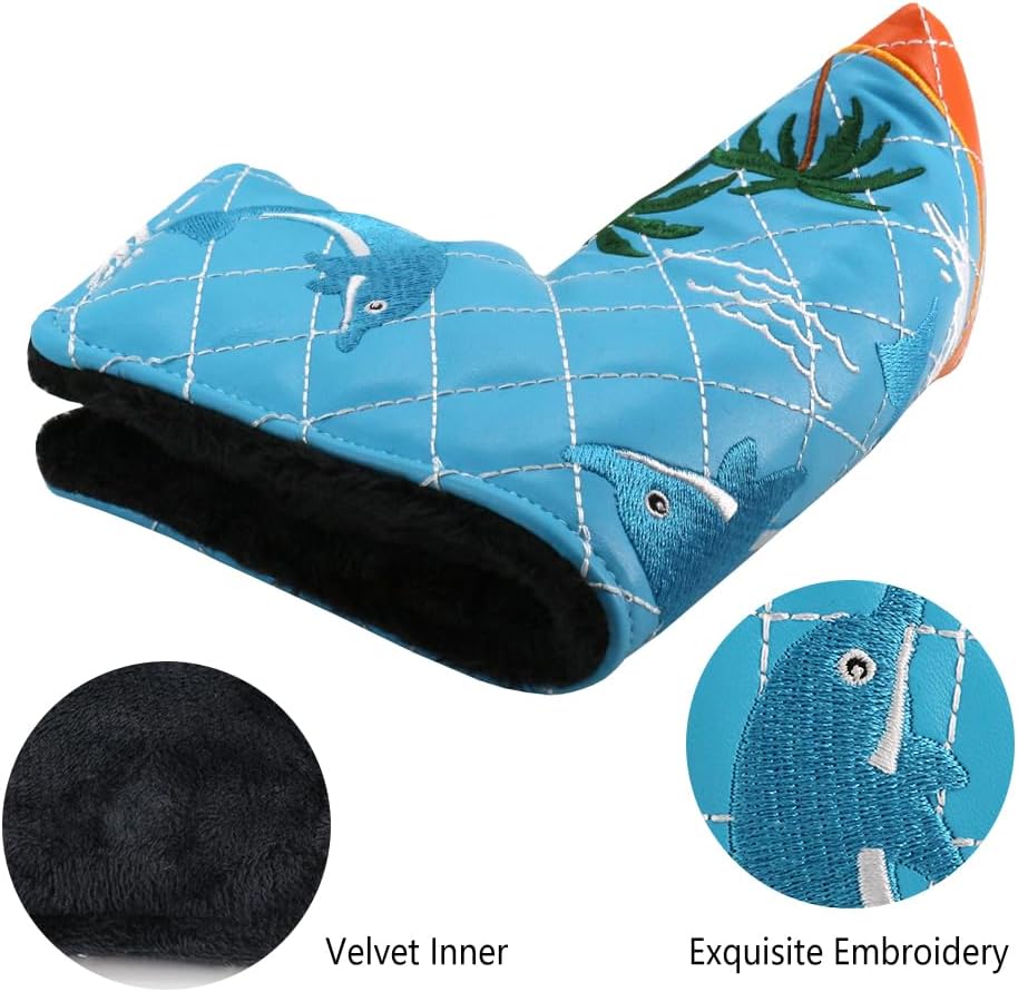 Golf Head Covers Blade Putter Cover Headcover Magnetic Closure Embroidered Fit for Most Brands Scotty Cameron Odyssey Blade Taylormade Ping ect.