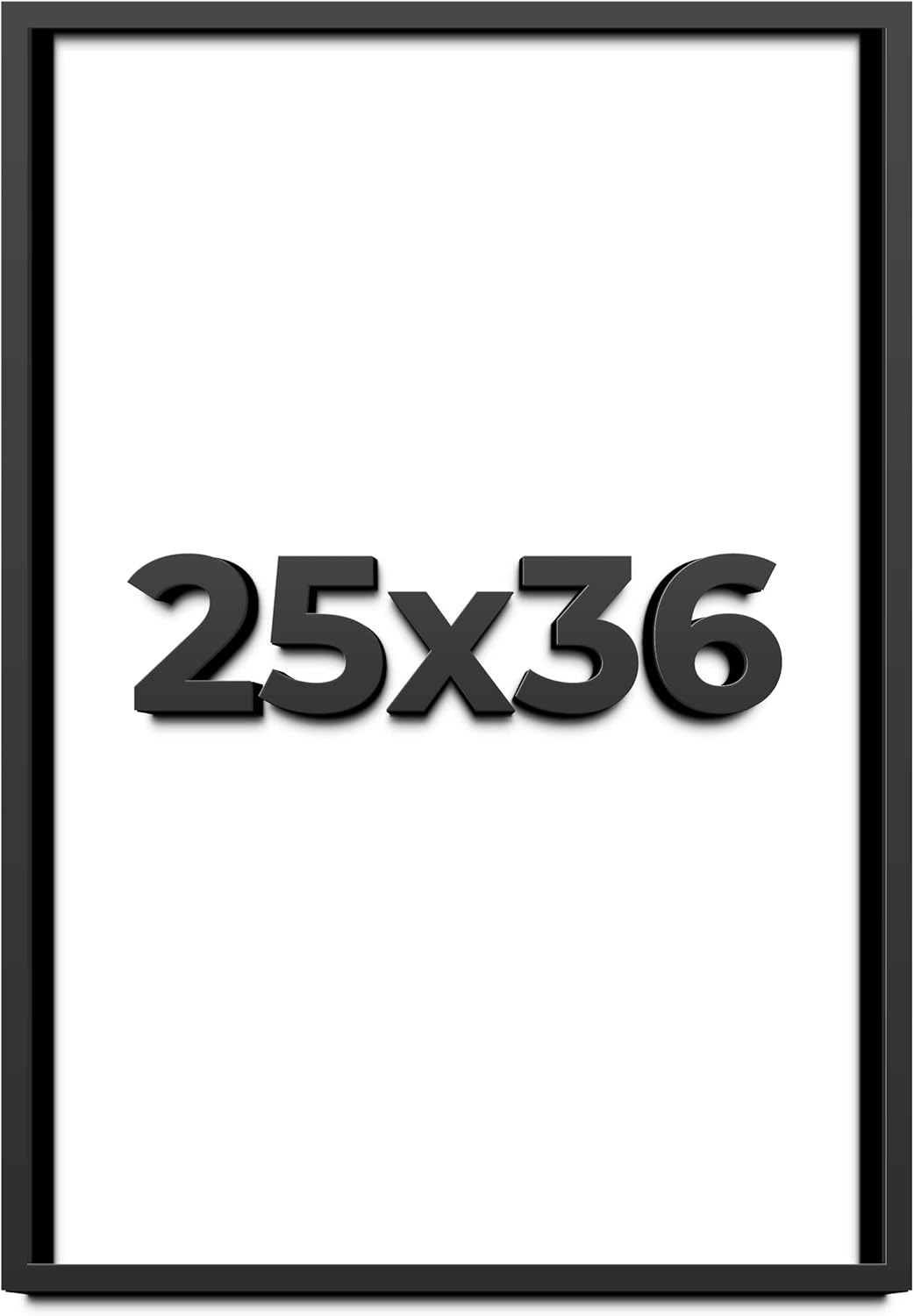 25x36 Shadow Box Black Solid Wood Display Frame with White Acid-Free Backing UV Acrylic & Hanging Hardware - with 3/4" Usable Depth