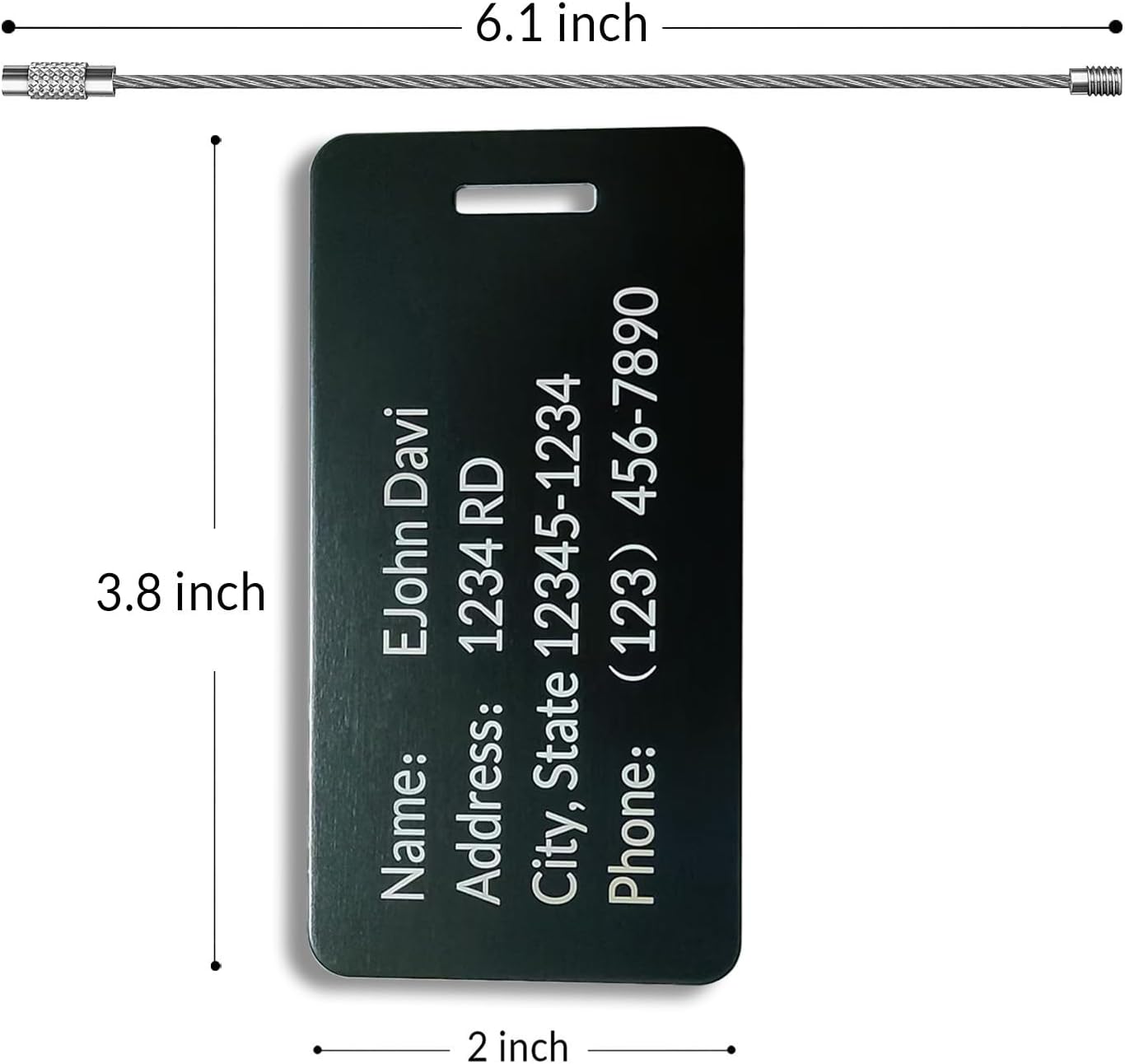 5 Pack Custom Engraved Luggage Tags, 3.8 x 2 inches Waterproof Personalized Luggage Tags, Aluminum Personalized Bag Tags for Suitcases/Backpack/Luggage Accessories [Blue]