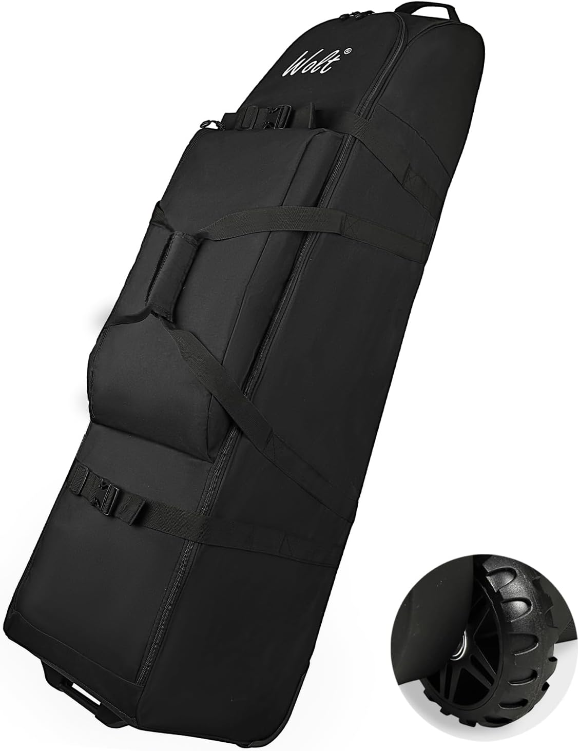 WOLT Golf Travel Bag with Anti-Impact Support System - Soft Padded Golf Travel Case for Airlines, Golf Travel Cover with Wheels