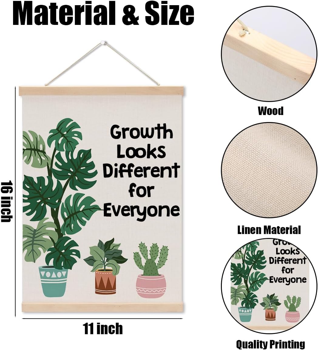 Inspirational Poster Hanger, Therapy Office Decor Growth Mindset Wall Decor Motivational Gifts Educational Posters Wall Art Wall Hanging Banner Classroom Toddler Room Bedroom Home Baby Room Decor