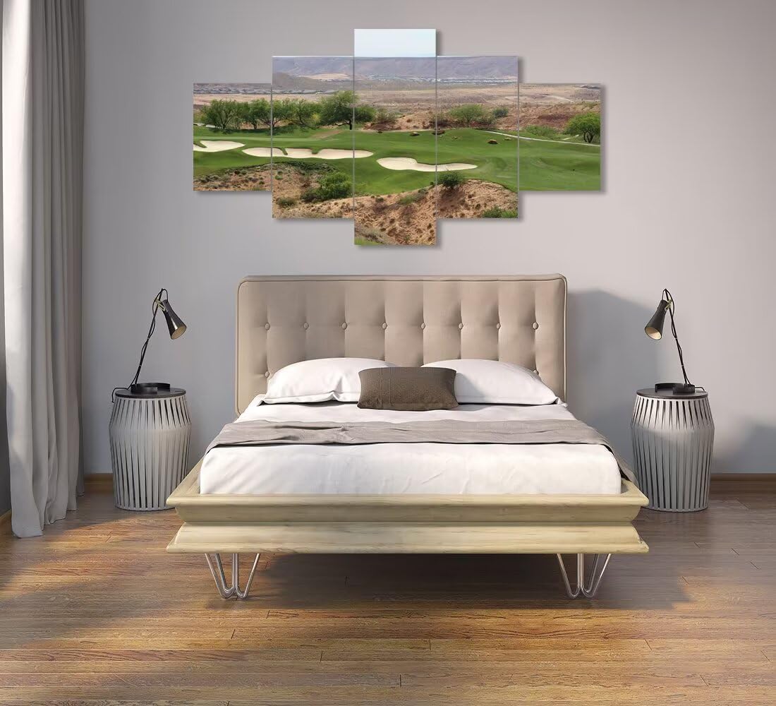 USA Nevada Mountain Golf Course Canvas Wall Art for Living Room Bedroom Bathroom Home Decorations Nevada Golf Course Pictures Posters Framed Artwork Ready to Hang(50''W x 24''H)