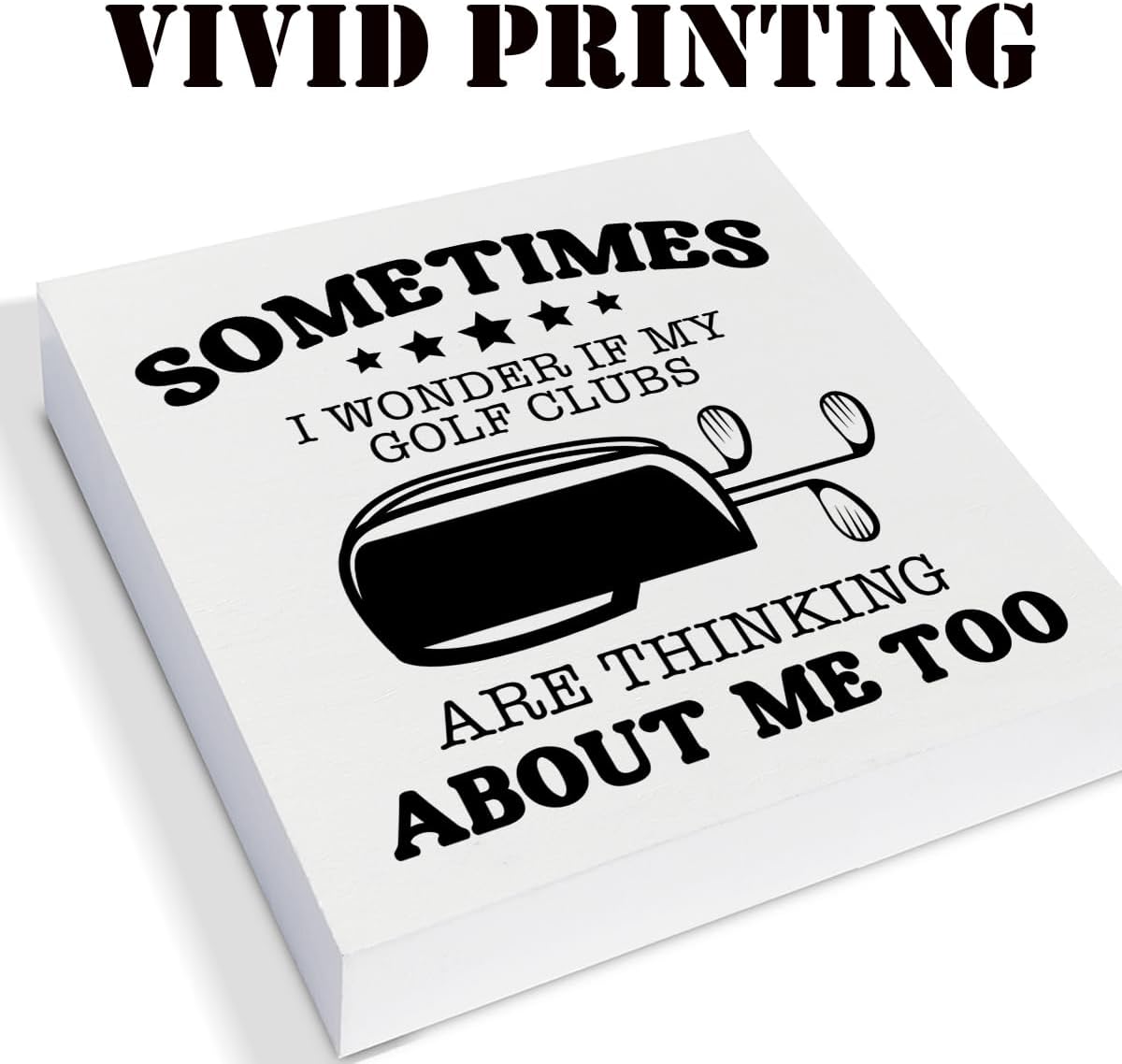 Golf Quote Wooden Wall Art, 5 INCHES x 5 INCHES, White, Custom Style, Wall Mount, Home/Office Decor, Gift